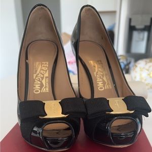 Salvatore Ferragamo open toe pumps